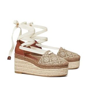 Moving Sale! Gotta sell ASAP! Tory Burch Women's T Monogram Espadrille Wedge SZ5